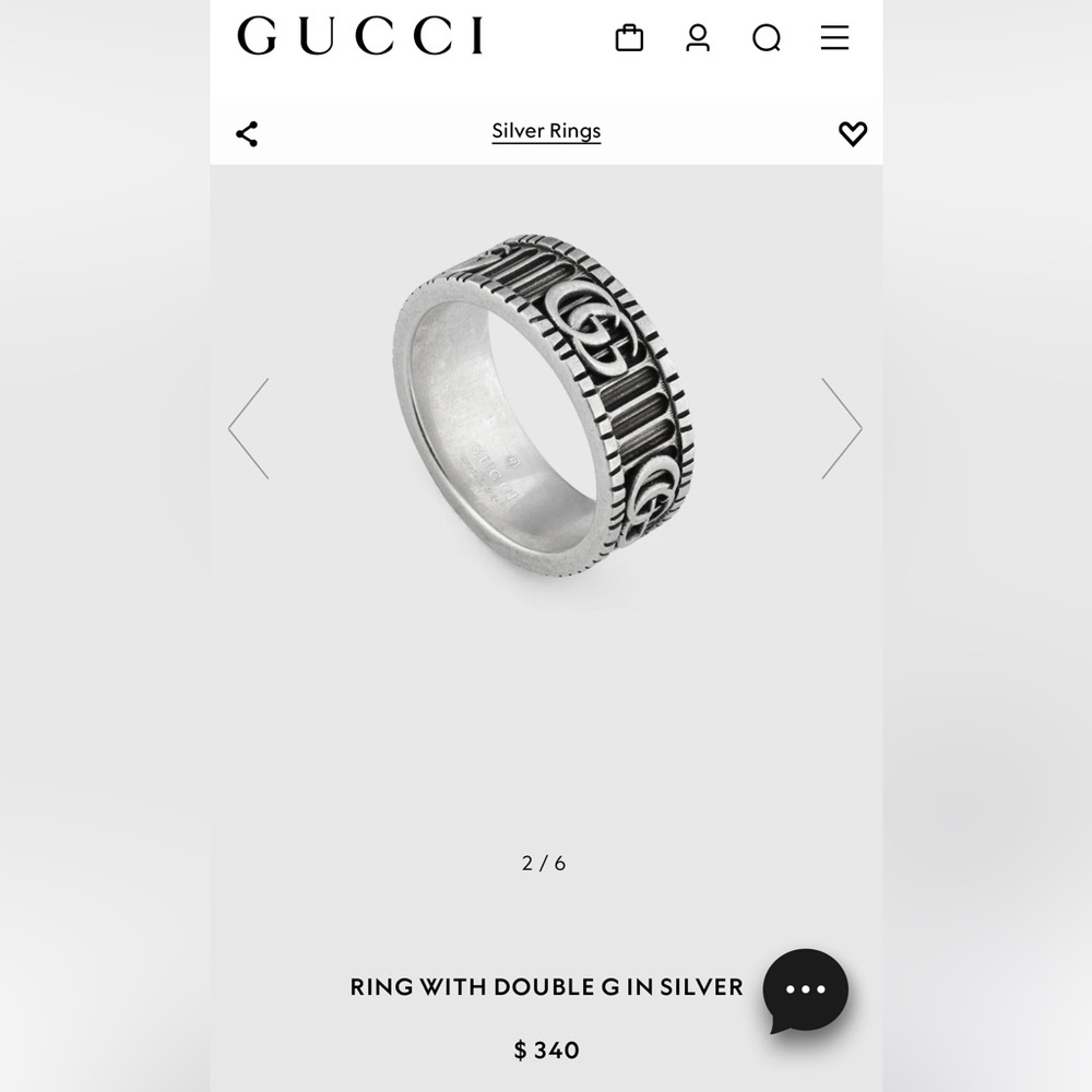 GUCCI RING WITH DOUBLE G IN SILVER